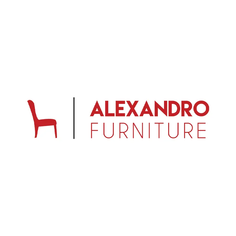 The Alexandro Furniture logo in red with a chair icon on white.