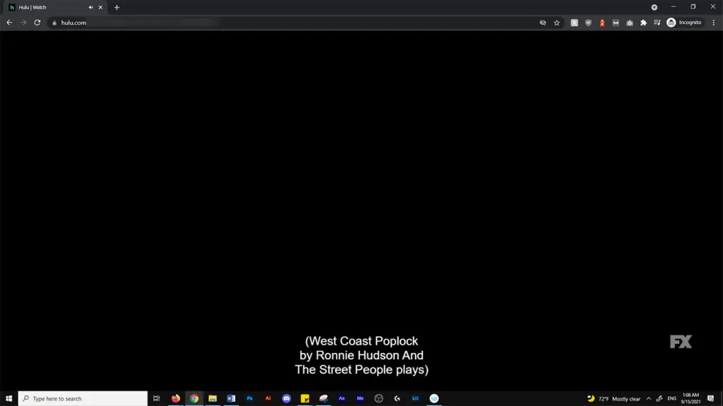 A black browser screen left after taking a screenshot of a streaming video.