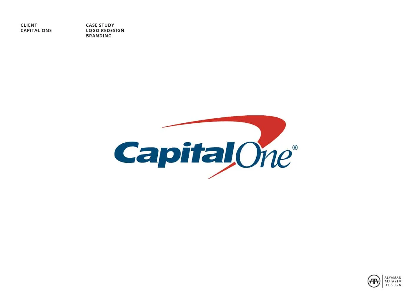Case study cover showing the Capital One logo on a white page.