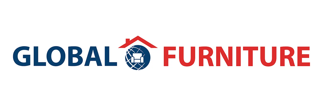 The Global Furniture logo in blue and red with a house icon.