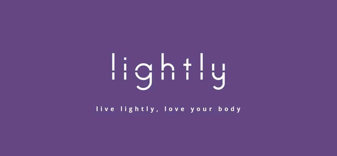 The Lightly logo and tagline in white on a purple background.
