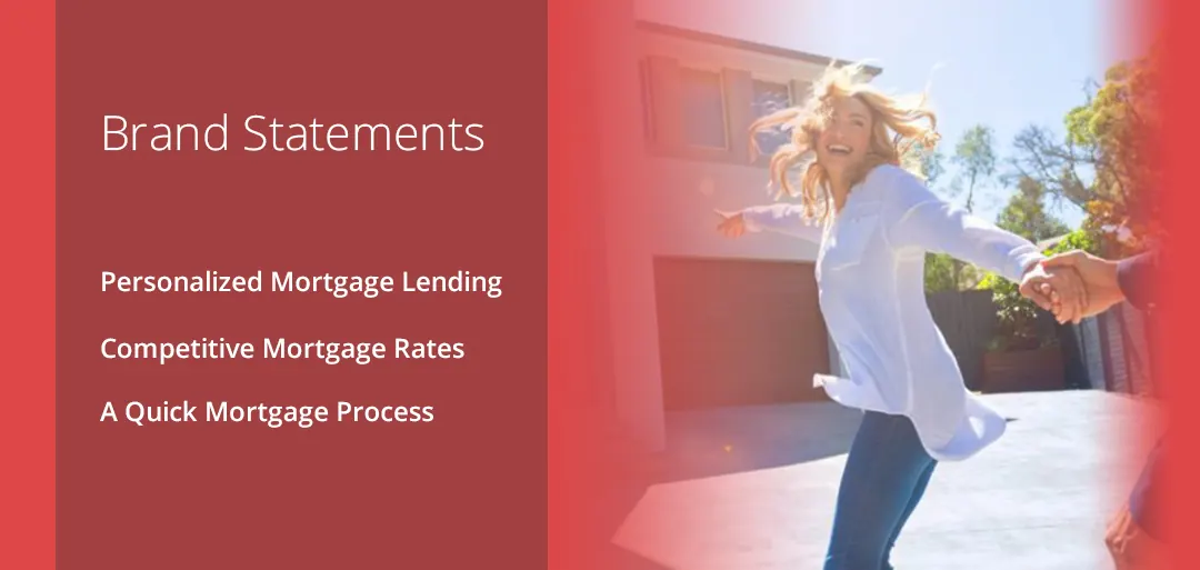 Residential Home Funding brand statements slide beside a photo of a happy woman.