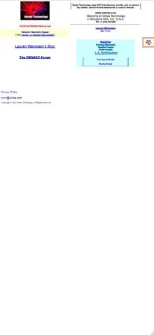 Mobile screenshot of the mostly blank Vortex Technology website.