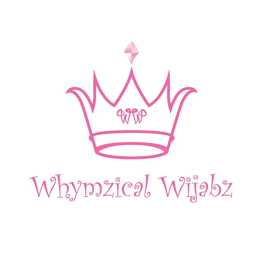 The Whymzical Wijabz logo with a pink crown and script lettering.