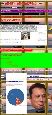 Mobile screenshot of The Worlds Worst Website Ever with clashing colours.