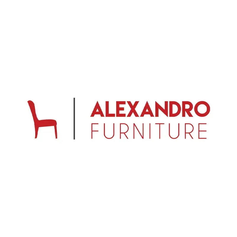 The Alexandro Furniture logo in red with a chair icon on white.